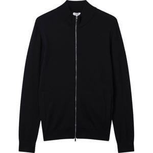 REISS HAMPSHIRE Merino Wool Funnel Neck Cardigan